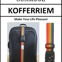 Beste Verkoop ❤️ SUNMOOL Kofferriem Met TSA Cijfer Slot - Bagage Riem - Luggage Strap - 200 Cm - Regenboog - 2 Stuks ???? 13 Beste Verkoop ❤️ SUNMOOL Kofferriem Met TSA Cijfer Slot - Bagage Riem - Luggage Strap - 200 Cm - Regenboog - 2 Stuks ???? -New Rebels shop 550x662 4