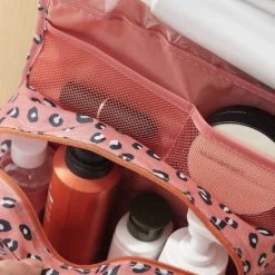 Groothandel ❤️ Jealie Kleine Ophangbare Toilettas Met Haak - Dames & Heren - Travel Bag Organizer - Waterdichte Reis Tas - Mannen & Vrouwen - Roze - Luipaard ???? -New Rebels shop 550x668 2