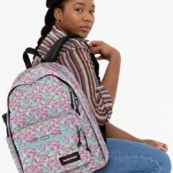 Flash-uitverkoop ⭐ Eastpak Office Zippl'r Laptop Rugzak Ditsy Turquoise ???? -New Rebels shop 550x670 1