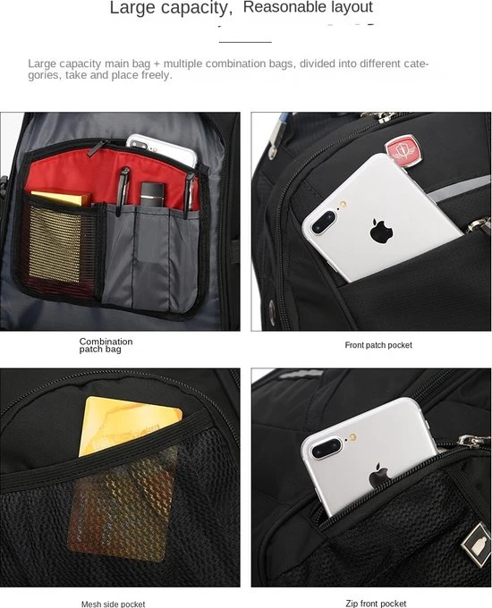 Goedkoop ???? ASA-STAR Rugzak Met USB Charging Anti-theft Laptop -Anti-Diefstal- Met Slot (zwart) - Inclusief 2 USB Oplaadstation- ???? Backpack - School - Office - Travel- Reistassen - Rugzak Slim Fit School/college Tas Jongens/meisjes ???? 6 Goedkoop ???? ASA-STAR Rugzak Met USB Charging Anti-theft Laptop -Anti-Diefstal- Met Slot (zwart) - Inclusief 2 USB Oplaadstation- ???? Backpack - School - Office - Travel- Reistassen - Rugzak Slim Fit School/college Tas Jongens/meisjes ???? - Afbeelding 4