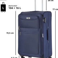 Beste recensies van ???? Travelz Softspinner TSA Reiskoffer - Trolley 77cm En 104 + 16 Ltr - Blauw ???? -New Rebels shop 550x683 3