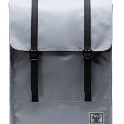 Flash-uitverkoop ⭐ Herschel Weather Resistant | Survey II - Silver / Weerbestendige Rugzak Met Magnetische Sluiting / Gerecycleerde Materialen / Matte ???? Coating / Laptophoes En Een Waterflesvak Voor Reizen Door De Stad / Levenslange Garantie (limited) / Grijs ????