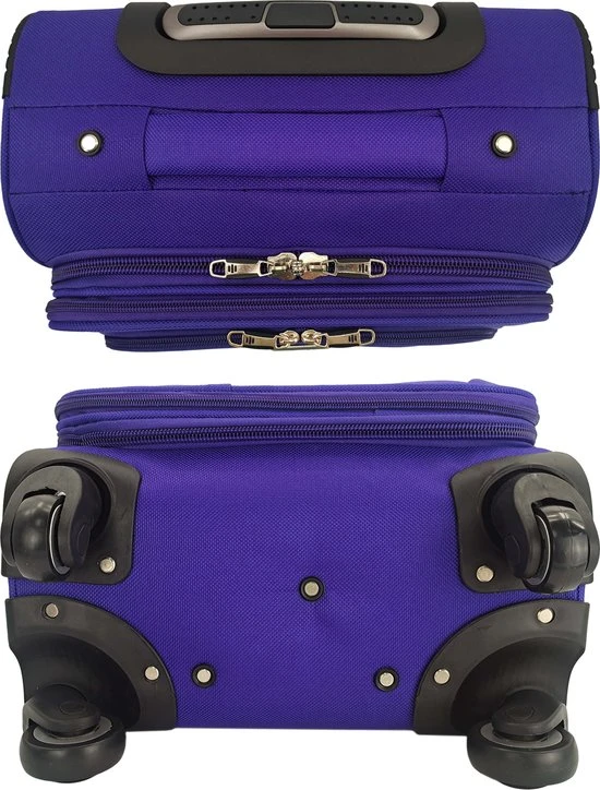 Begroting ???? SB Travelbags Bagage Stoffen Koffer 75cm 4 Wielen Trolley - Paars ???? 4 Begroting ???? SB Travelbags Bagage Stoffen Koffer 75cm 4 Wielen Trolley - Paars ???? - Afbeelding 2