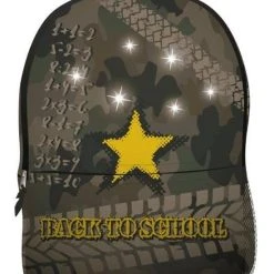 Goedkoop ⭐ Ekuizai LED Schooltas / Rugzak - Back To School - Army Model ✨