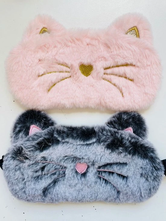 Nieuw ❤️ Merkloos 2-pack - Poezen - Roze En Donkergrijs - Slaapmasker Kind - Meisjes Slaapmasker - Reismasker Vanaf 5 Jaar ???? 3 Nieuw ❤️ Merkloos 2-pack - Poezen - Roze En Donkergrijs - Slaapmasker Kind - Meisjes Slaapmasker - Reismasker Vanaf 5 Jaar ????