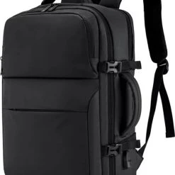 Goedkoop ⌛ TK-products Zakelijke Multifunctionele Rugzak/Schouder Tas - 17.5 Inch Laptop Vak - USB Poort - Voor Werk,School,Reizen - Waterdichte Tas Voor Heren/Dames - ???? Backpack - Zwart Extra Vakken ???? -New Rebels shop 550x746 5