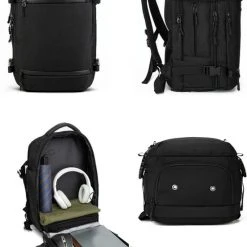 Uitgang ???? Omnistow ???? Handbagage Rugzak - 47x29x20cm - Cabin Approved ???? Backpack - Zwart - 27L - Waterafstotend - Laptopvak ???? -New Rebels shop 550x769 1