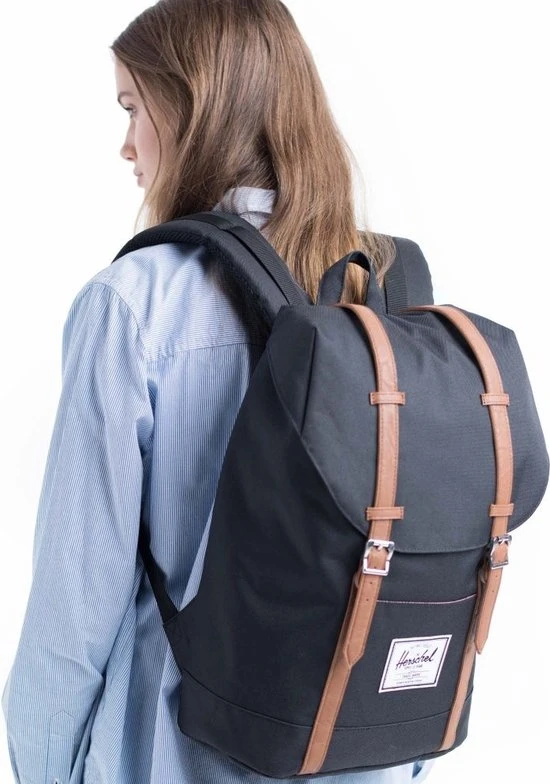 Gloednieuw ❤️ Herschel Retreat - Black/Tan Synthetic Leather / Rugzak Met 15" Fleece Gevoerd Laptopvak - 19.5L Opbergruimte - Magnetische Sluiting / Met Levenslange Fabrieksgarantie / Limited Lifetime Warranty / Zwart ???? 21 Gloednieuw ❤️ Herschel Retreat - Black/Tan Synthetic Leather / Rugzak Met 15" Fleece Gevoerd Laptopvak - 19.5L Opbergruimte - Magnetische Sluiting / Met Levenslange Fabrieksgarantie / Limited Lifetime Warranty / Zwart ???? - Afbeelding 19