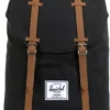 Gloednieuw ❤️ Herschel Retreat - Black/Tan Synthetic Leather / Rugzak Met 15" Fleece Gevoerd Laptopvak - 19.5L Opbergruimte - Magnetische Sluiting / Met Levenslange Fabrieksgarantie / Limited Lifetime Warranty / Zwart ????