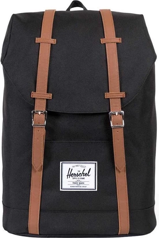 Gloednieuw ❤️ Herschel Retreat - Black/Tan Synthetic Leather / Rugzak Met 15" Fleece Gevoerd Laptopvak - 19.5L Opbergruimte - Magnetische Sluiting / Met Levenslange Fabrieksgarantie / Limited Lifetime Warranty / Zwart ???? 25 Gloednieuw ❤️ Herschel Retreat - Black/Tan Synthetic Leather / Rugzak Met 15" Fleece Gevoerd Laptopvak - 19.5L Opbergruimte - Magnetische Sluiting / Met Levenslange Fabrieksgarantie / Limited Lifetime Warranty / Zwart ???? - Afbeelding 23