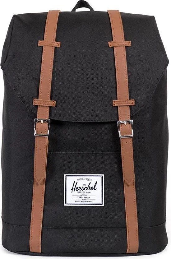 Gloednieuw ❤️ Herschel Retreat - Black/Tan Synthetic Leather / Rugzak Met 15" Fleece Gevoerd Laptopvak - 19.5L Opbergruimte - Magnetische Sluiting / Met Levenslange Fabrieksgarantie / Limited Lifetime Warranty / Zwart ???? 26 Gloednieuw ❤️ Herschel Retreat - Black/Tan Synthetic Leather / Rugzak Met 15" Fleece Gevoerd Laptopvak - 19.5L Opbergruimte - Magnetische Sluiting / Met Levenslange Fabrieksgarantie / Limited Lifetime Warranty / Zwart ???? - Afbeelding 24