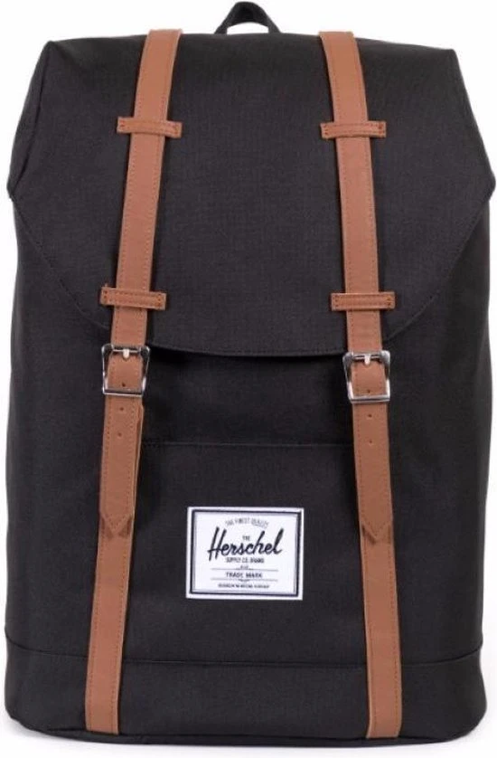 Gloednieuw ❤️ Herschel Retreat - Black/Tan Synthetic Leather / Rugzak Met 15" Fleece Gevoerd Laptopvak - 19.5L Opbergruimte - Magnetische Sluiting / Met Levenslange Fabrieksgarantie / Limited Lifetime Warranty / Zwart ???? 10 Gloednieuw ❤️ Herschel Retreat - Black/Tan Synthetic Leather / Rugzak Met 15" Fleece Gevoerd Laptopvak - 19.5L Opbergruimte - Magnetische Sluiting / Met Levenslange Fabrieksgarantie / Limited Lifetime Warranty / Zwart ???? - Afbeelding 8